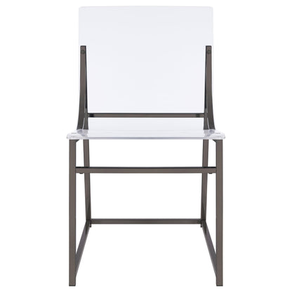 Jillian 5-piece Round Mirror Top Dining Set Black Nickel - 120630-S5