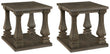 Johnelle 2 End Tables in Gray - PKG008436