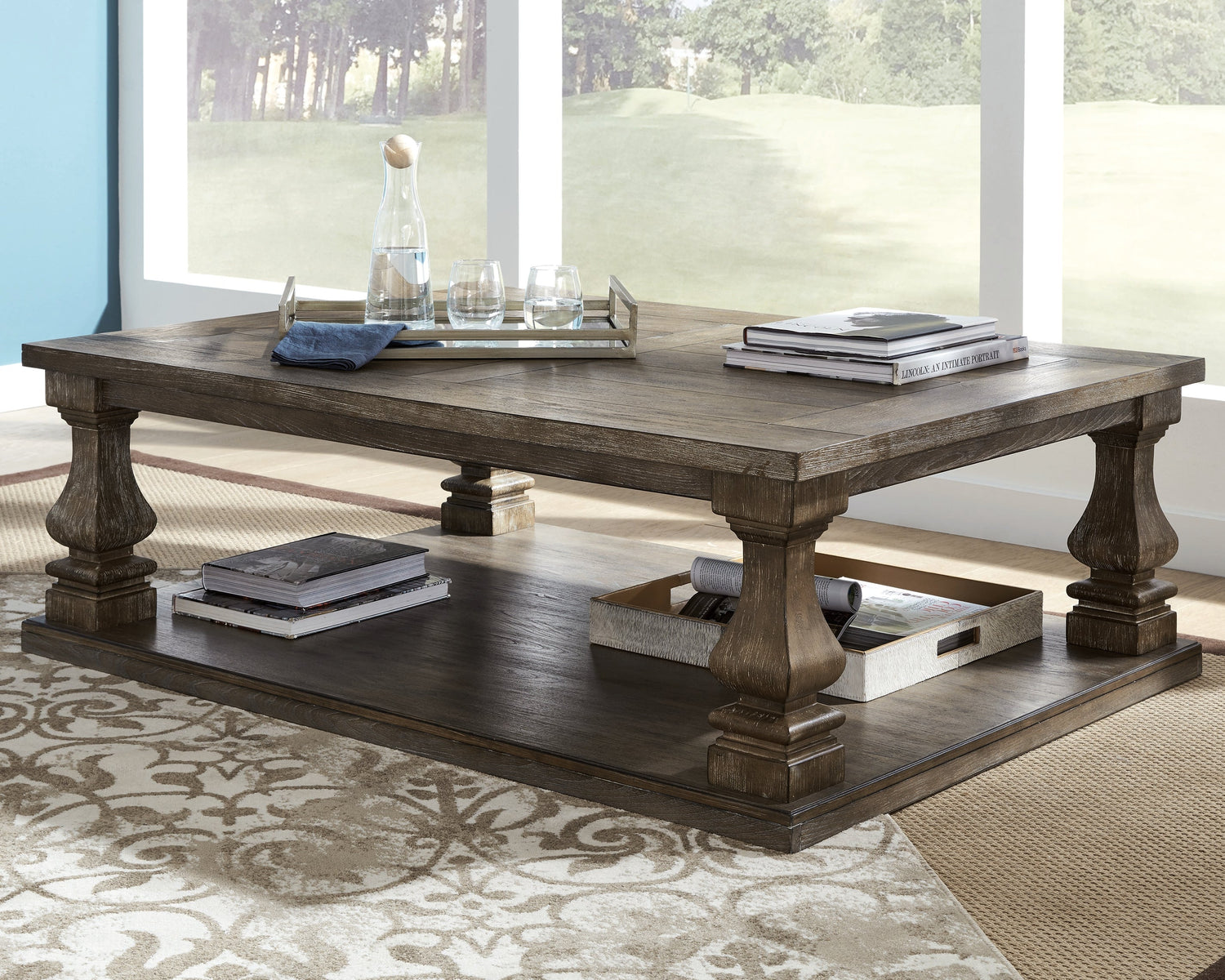 Johnelle Coffee Table with 1 End Table in Gray - PKG008731