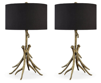 Josney 2-Piece Table Lamp Set in Antique Gold Finish - PKG019353