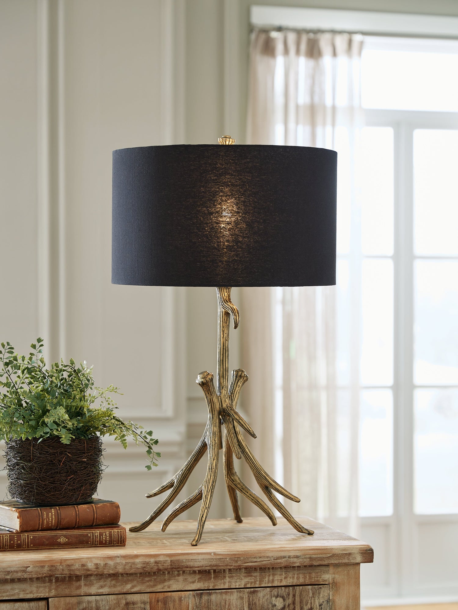 Josney 2-Piece Table Lamp Set in Antique Gold Finish - PKG019353