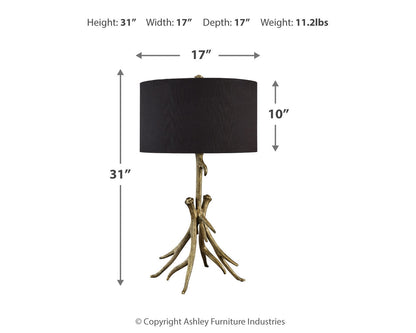 Josney 2-Piece Table Lamp Set in Antique Gold Finish - PKG019353