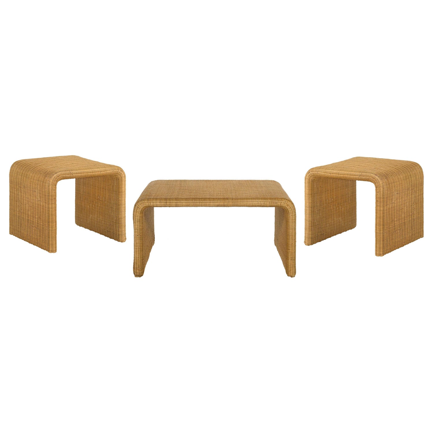 Juanita 3-piece Rattan Coffee and End Table Set Natural - 709818-S3
