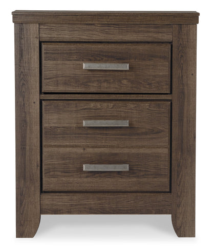 Juararo California King Panel Bed with Mirrored Dresser, Chest and Nightstand in Dark Brown from Ashley - Luna Furniture