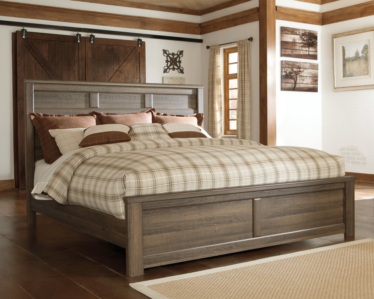 Juararo Dark Brown King Panel Bed, Dresser, Chest and 2 Nightstands - B251B39