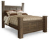 Juararo Dark Brown Queen Poster Bed and 2 Chests - B251B29