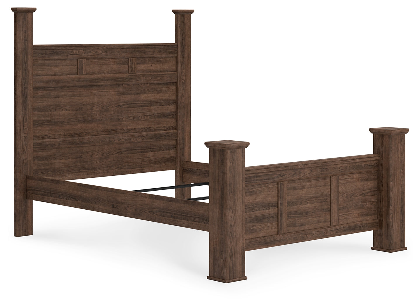 Juararo Dark Brown Queen Poster Bed and 2 Chests - B251B29
