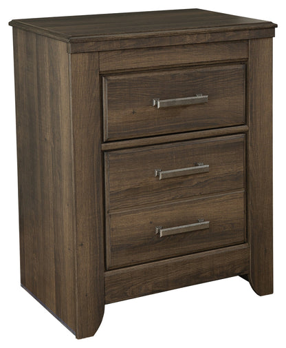 Juararo King Poster Bed with Mirrored Dresser and 2 Nightstands in Dark Brown from Ashley - Luna Furniture