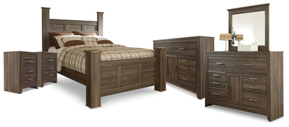 Juararo Queen Poster Bed, 2 Dressers, Mirror and 2 Nightstands - B251B41