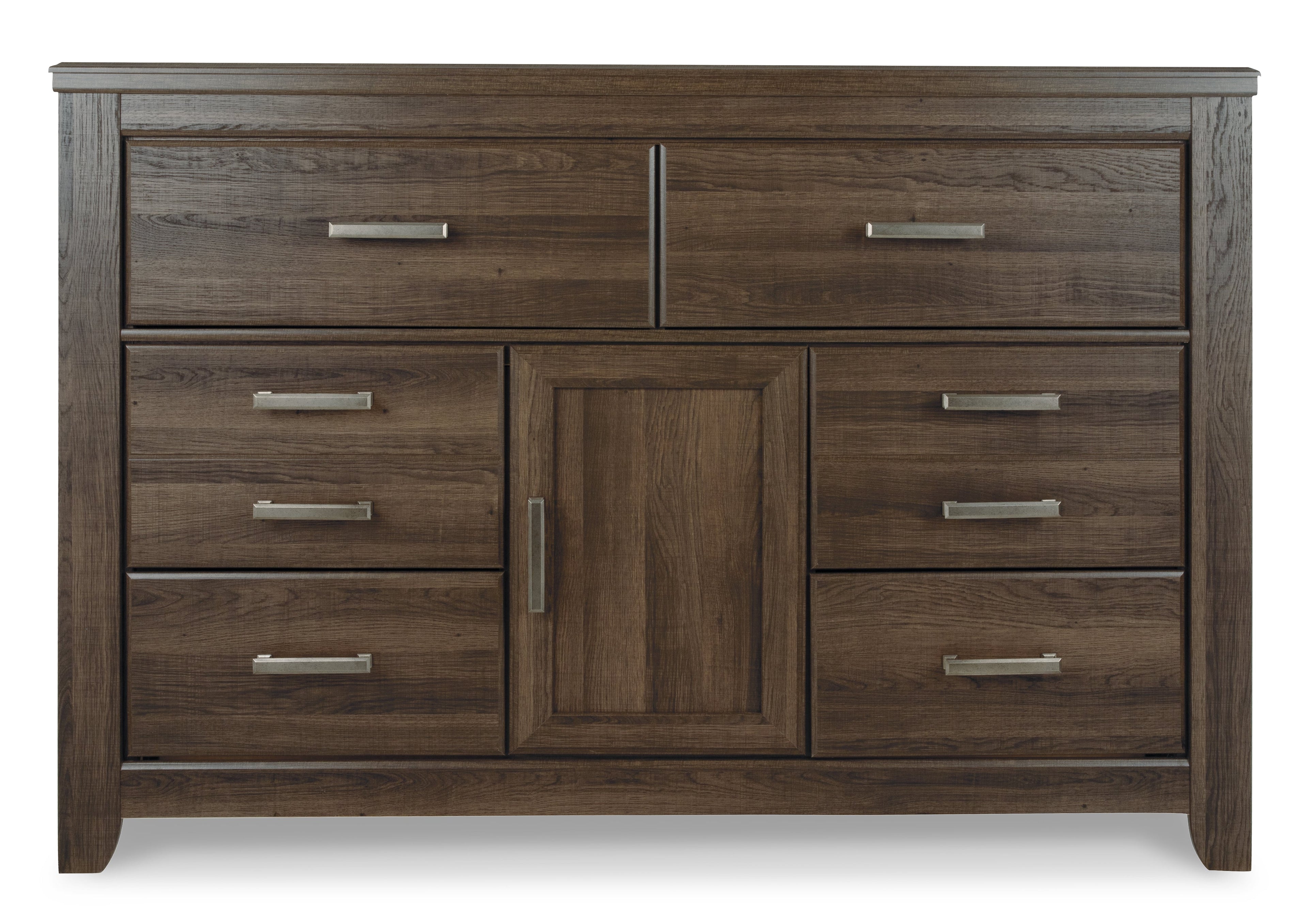 Juararo Queen Poster Bed with Dresser in Dark Brown - PKG004064