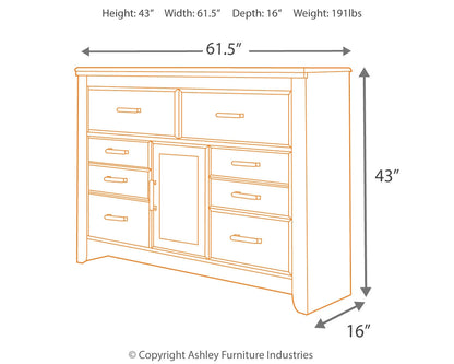 Juararo Queen Poster Bed with Dresser in Dark Brown from Ashley - Luna Furniture