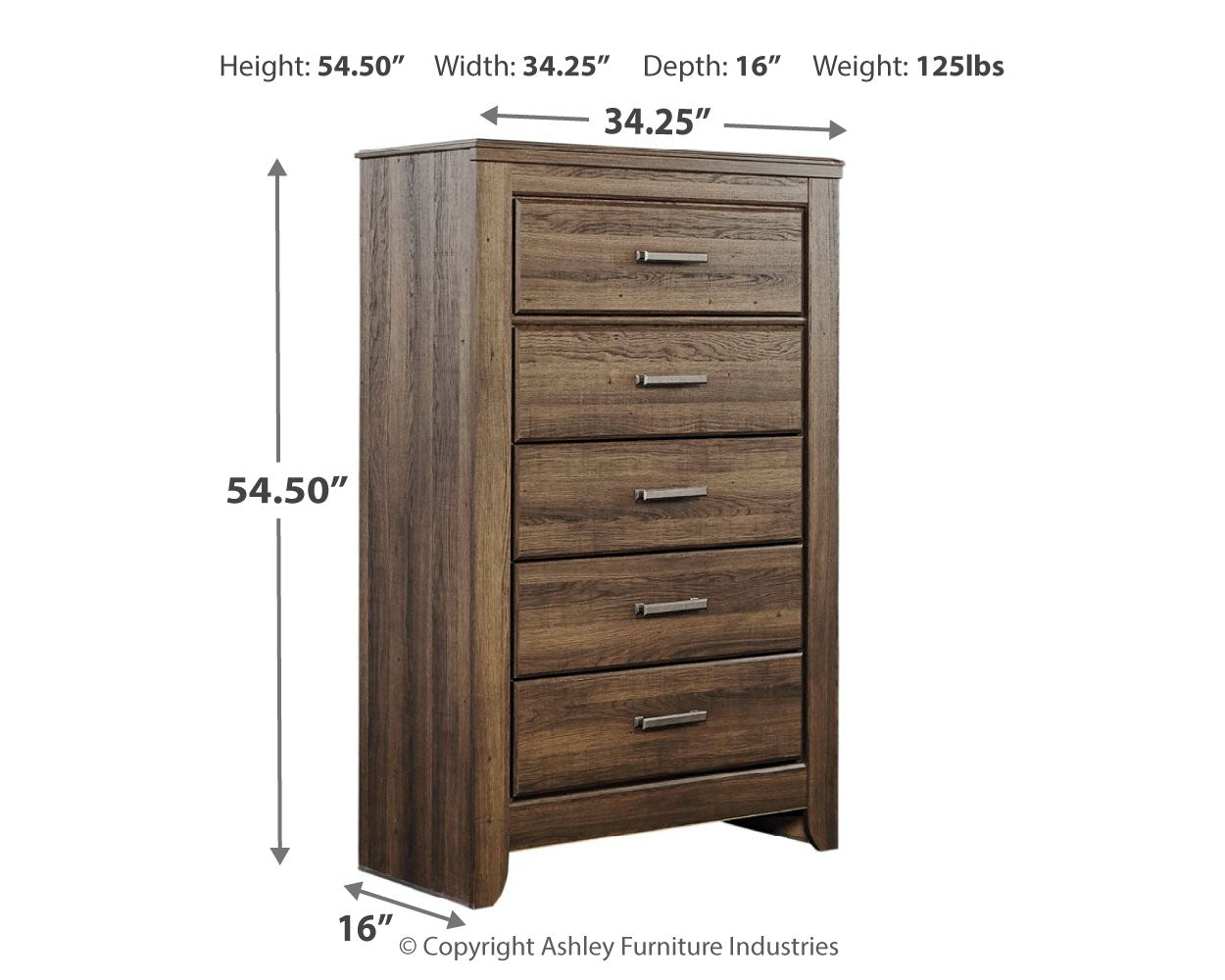 Juararo Queen Poster Bed with Mirrored Dresser and Chest in Dark Brown from Ashley - Luna Furniture