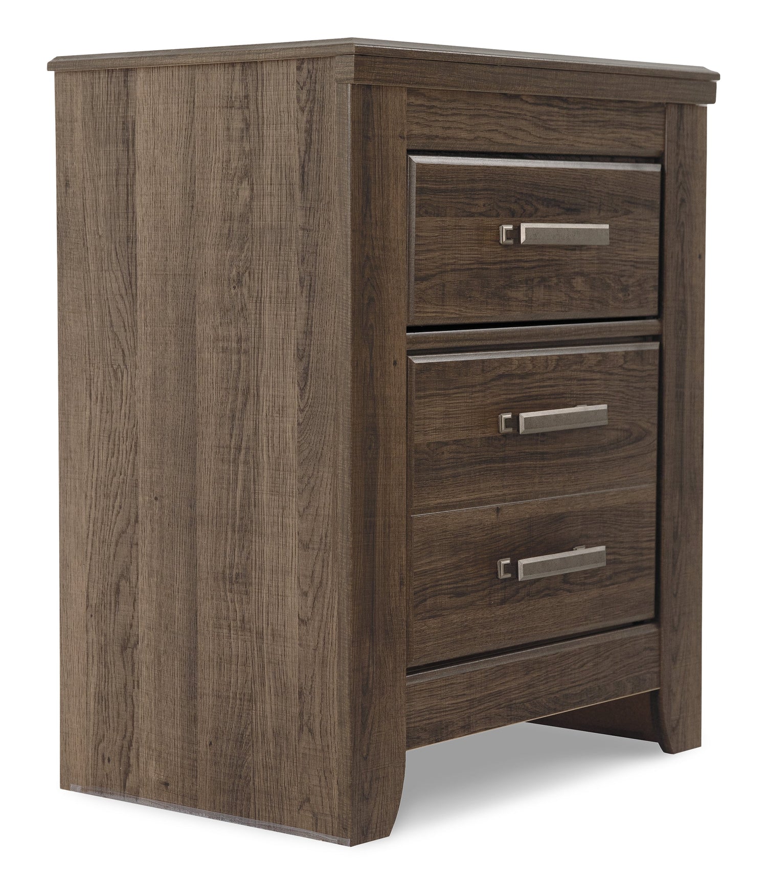 Juararo Queen Poster Bed with Mirrored Dresser, Chest and 2 Nightstands in Dark Brown from Ashley - Luna Furniture