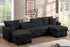 July Black Double Storage Chaise Sectional (w/ Pull Out Bed) - JULY BLACK