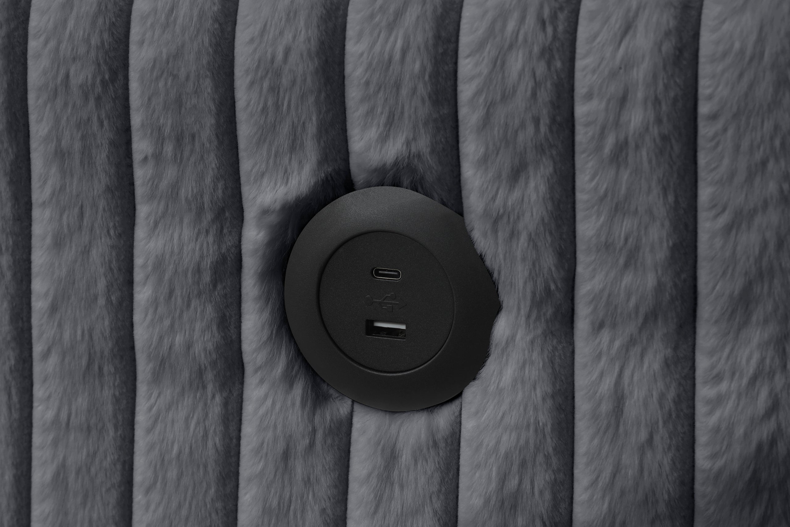 July Charcoal Double Storage Chaise Sectional (w/ Pull Out Bed) - JULY CHARCOAL