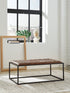 Junsor Brown/Black Coffee Table Ottoman - A3000826