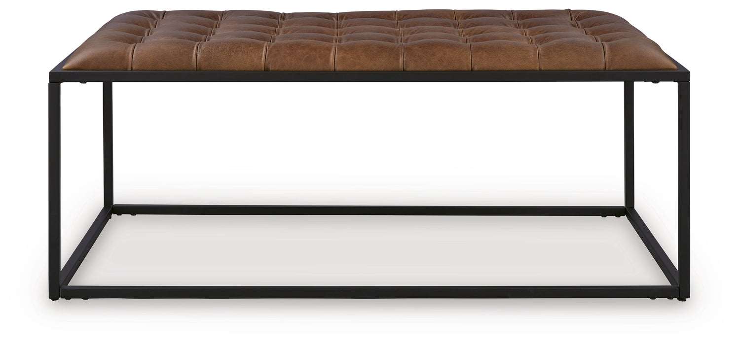Junsor Brown/Black Coffee Table Ottoman - A3000826