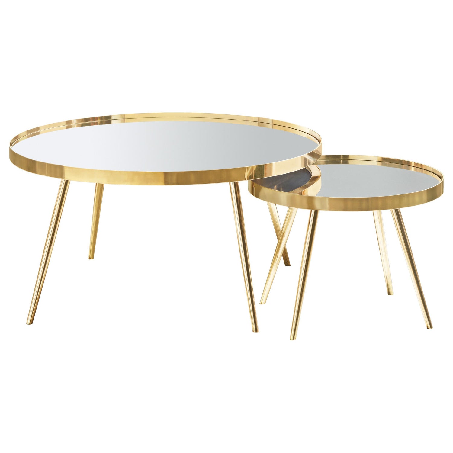 Kaelyn 4-piece Round Coffee and End Table Set Gold - 723918-S3