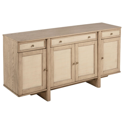 Kailani 4-door Cane Sideboard Buffet Cabinet Beige Oak - 109385