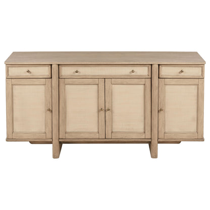 Kailani 4-door Cane Sideboard Buffet Cabinet Beige Oak - 109385