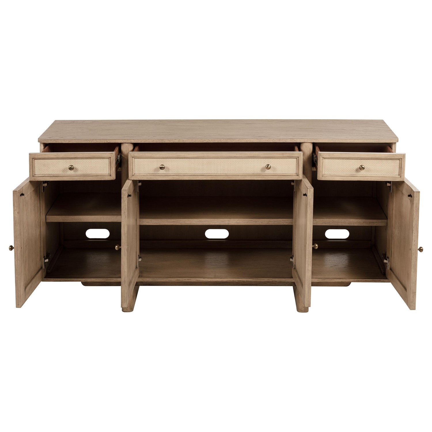 Kailani 4-door Cane Sideboard Buffet Cabinet Beige Oak - 109385
