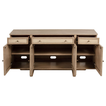 Kailani 4-door Cane Sideboard Buffet Cabinet Beige Oak - 109385