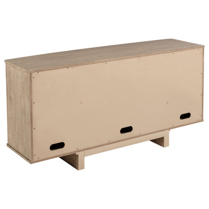 Kailani 4-door Cane Sideboard Buffet Cabinet Beige Oak - 109385