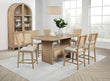 Kailani 8-piece Counter Dining Set with Cabinet Beige Oak - 109388-S8