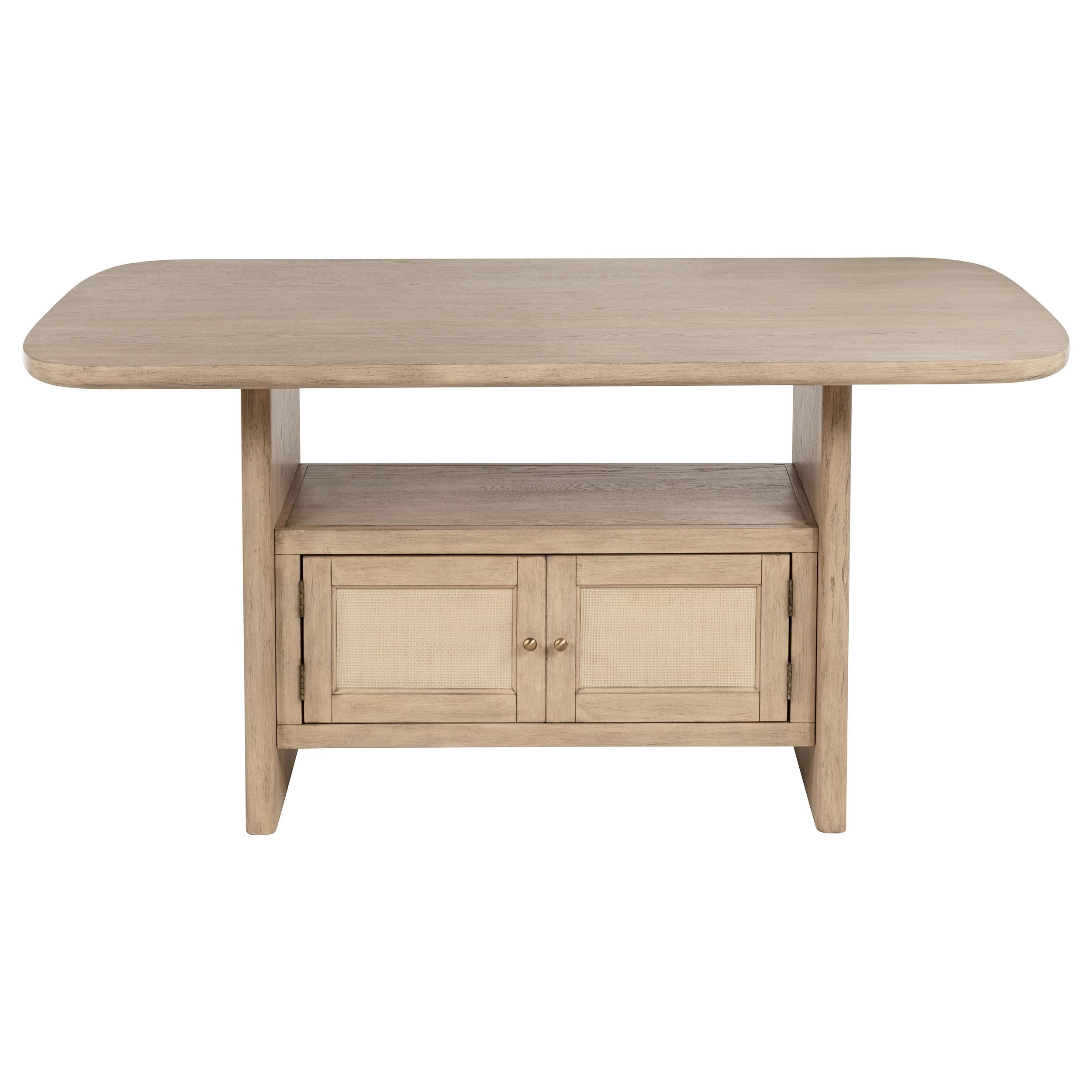 Kailani Cane Counter Height Storage Dining Table Beige Oak - 109388