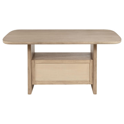 Kailani Cane Counter Height Storage Dining Table Beige Oak - 109388