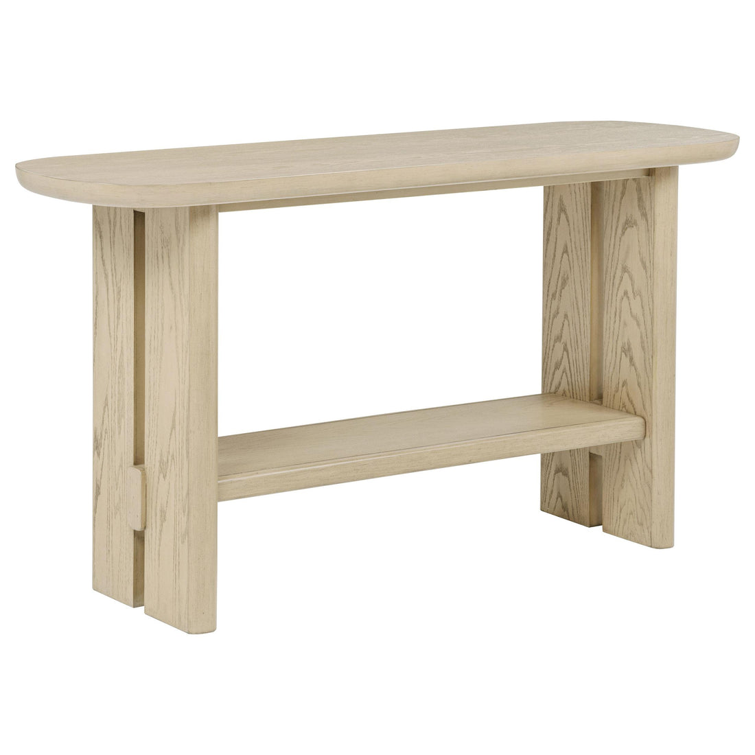 Kailani Coastal Sofa Console Table with Shelf Beige Oak - 706589
