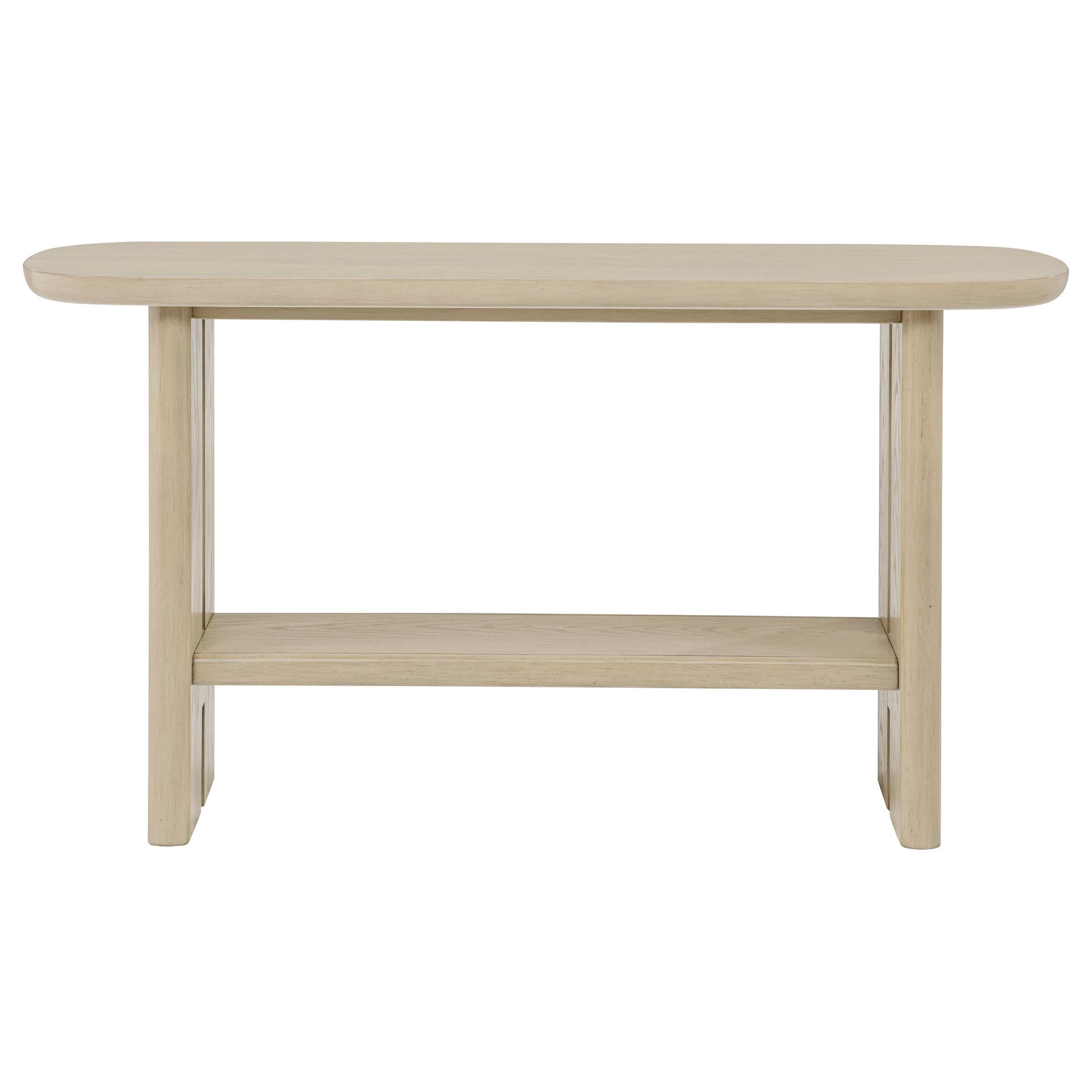 Kailani Coastal Sofa Console Table with Shelf Beige Oak - 706589