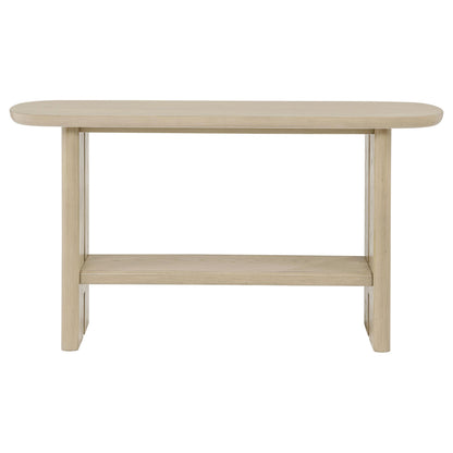 Kailani Coastal Sofa Console Table with Shelf Beige Oak - 706589