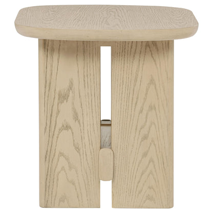 Kailani Coastal Square End Side Table with Shelf Beige Oak - 706587