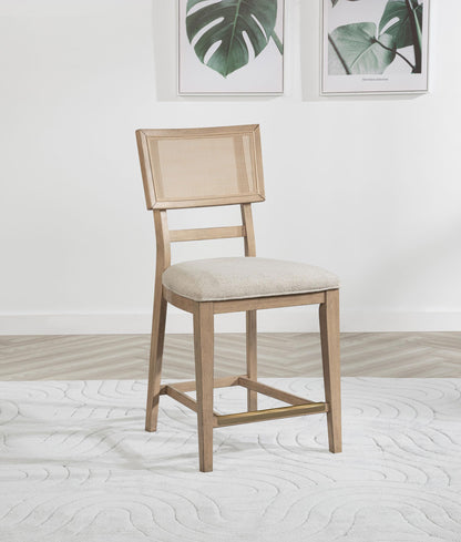 Kailani Radio Weave Cane Counter Dining Side Chair Beige Oak - 109389
