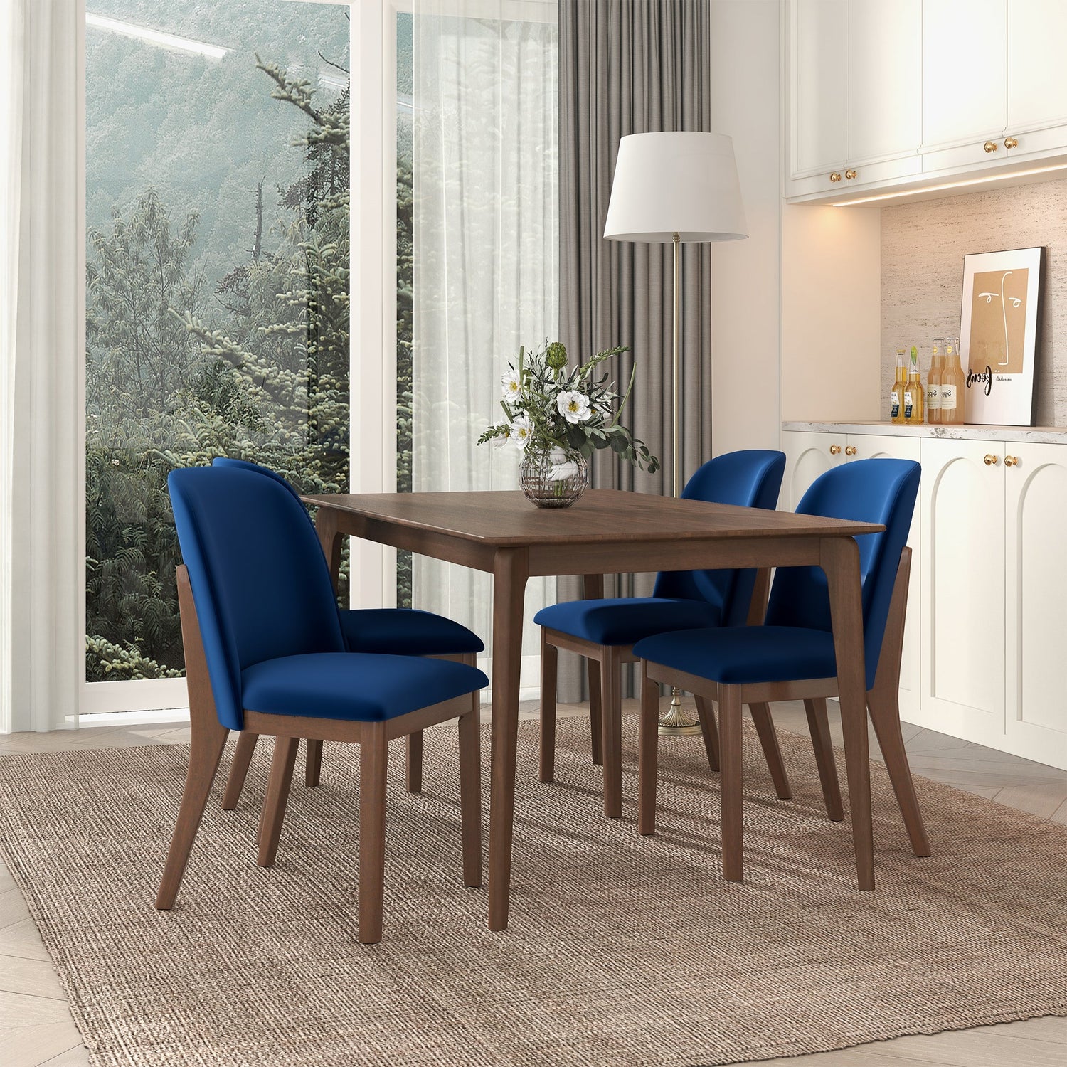 Kaitlyn  Navy Blue Velvet Dining Chair (Set Of 2) - DCH00400504