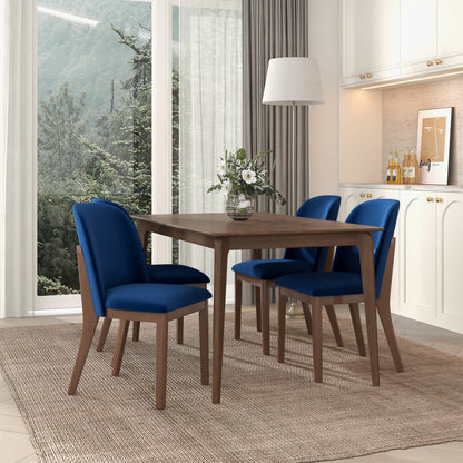 Kaitlyn  Navy Blue Velvet Dining Chair (Set Of 2) - DCH00400504