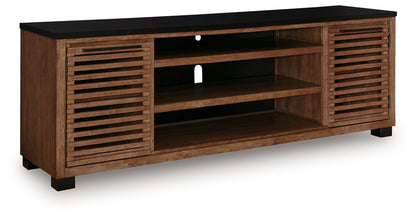 Kallari Warm Brown/Black 84" TV Stand - W737-78