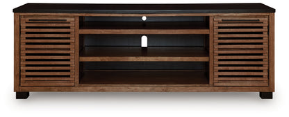 Kallari Warm Brown/Black 84" TV Stand - W737-78