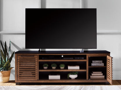 Kallari Warm Brown/Black 84" TV Stand - W737-78