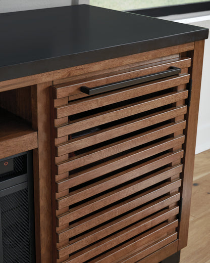 Kallari Warm Brown/Black 84" TV Stand - W737-78