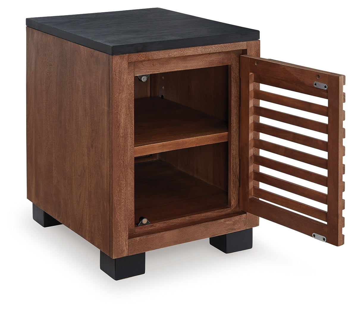 Kallari Warm Brown/Black Chairside End Table - T737-7