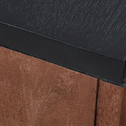 Kallari Warm Brown/Black Chairside End Table - T737-7