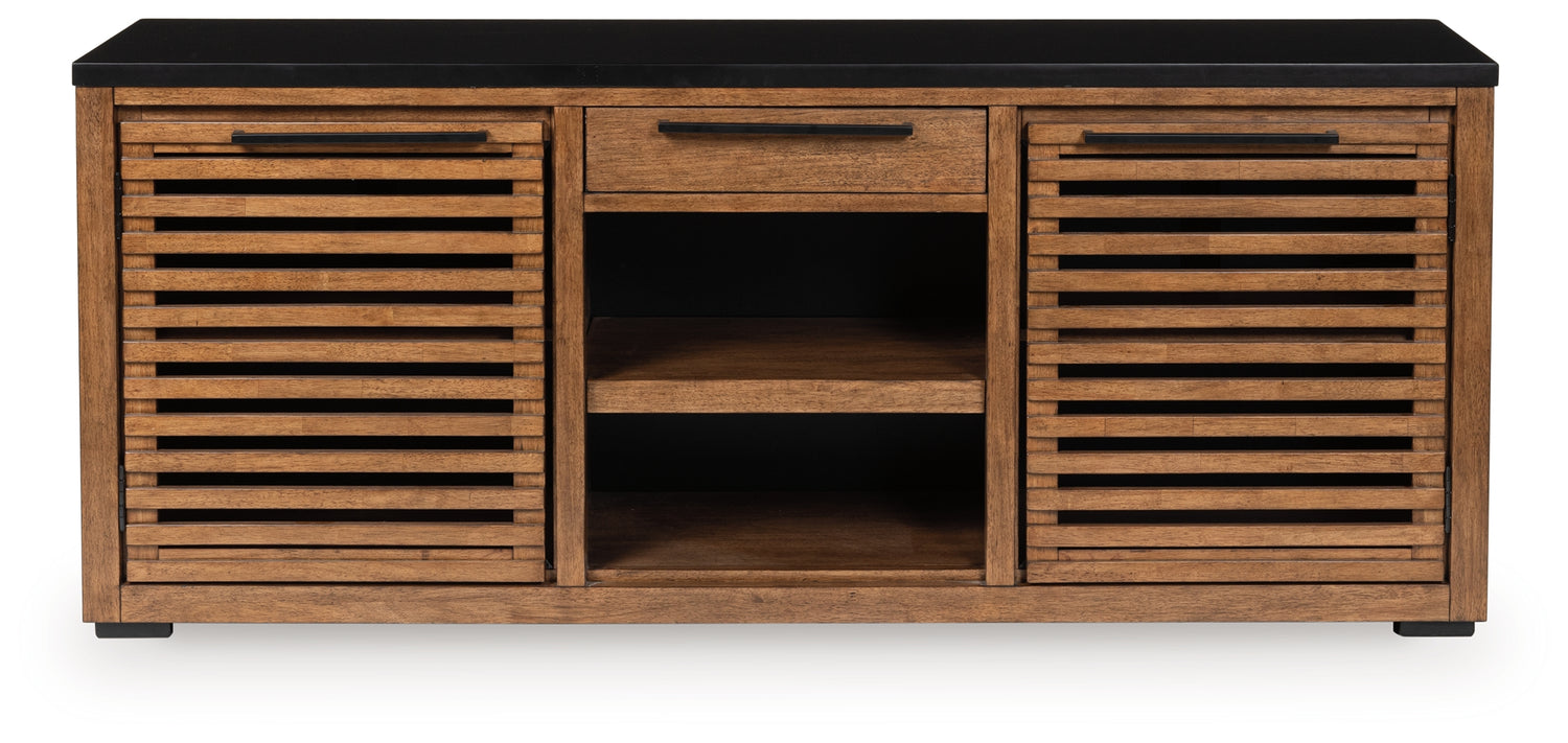 Kallari Warm Brown/Black Credenza - H737-60