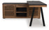 Kallari Warm Brown/Black Credenza with Desk Return - H737H1