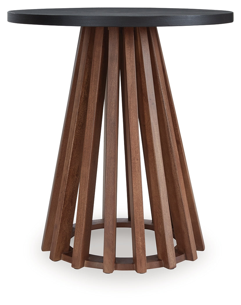 Kallari Warm Brown/Black End Table - T737-6