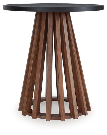 Kallari Warm Brown/Black End Table - T737-6