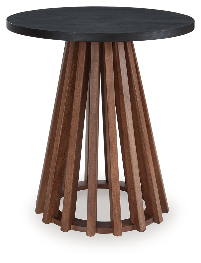 Kallari Warm Brown/Black End Table - T737-6