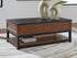 Kallari Warm Brown/Black Lift-Top Coffee Table - T737-9