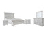 Kanwyn Queen Panel Bed with Storage with Mirrored Dresser and 2 Nightstands in Whitewash - PKG007942